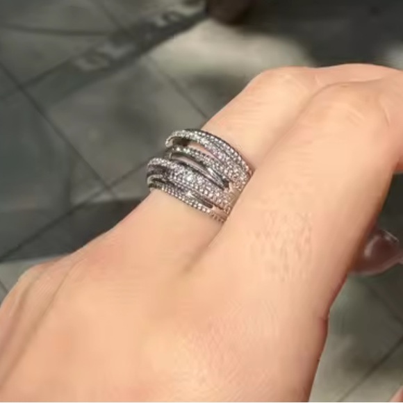 New! Wedding bridal  Silver and crystal Women's Ring - Picture 5 of 5